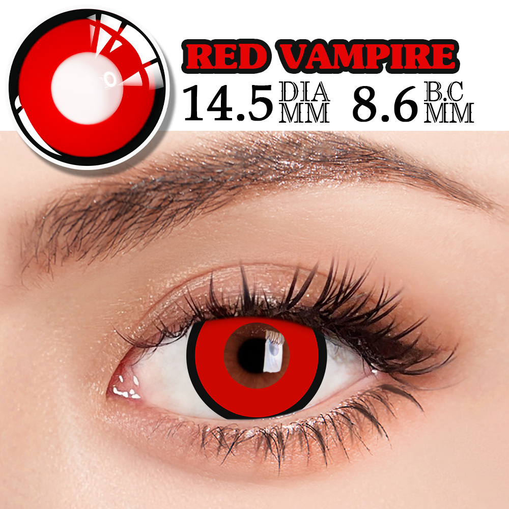 Beacolors Manson Red Vampire Halloween Colored contact lenses -BEACOLORS