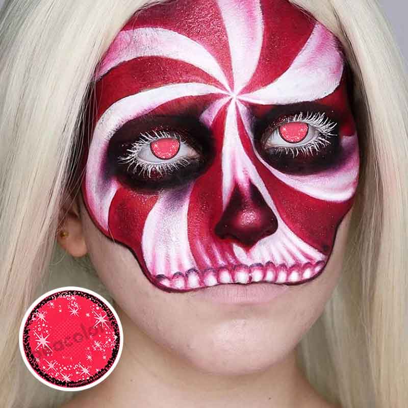 【U.S Warehouse】Beacolors Pink Shinny Pinky Halloween Colored contact lenses -BEACOLORS