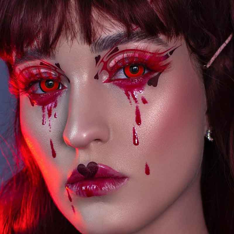 Beacolors Manson Red Vampire Halloween Colored contact lenses -BEACOLORS