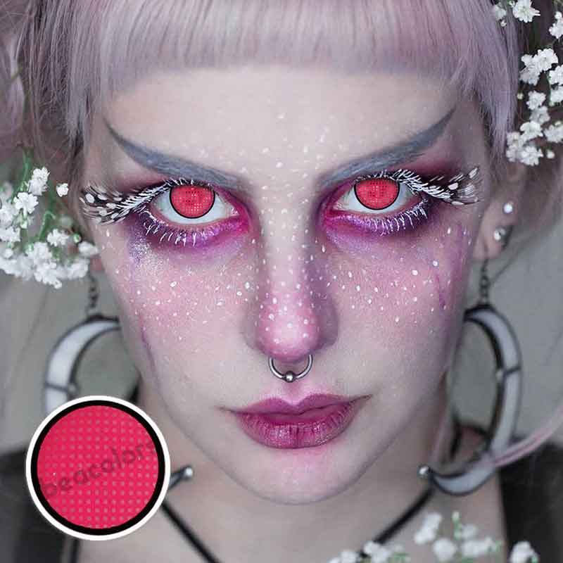 【U.S Warehouse】Beacolors Red Manson Mesh Halloween Colored contact lenses -BEACOLORS