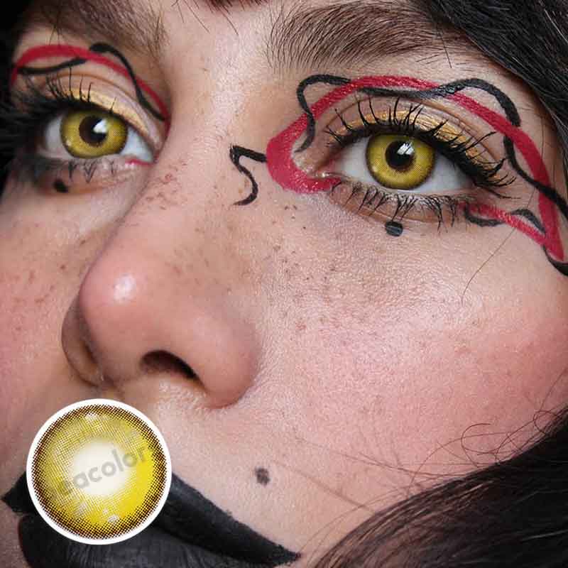 【New】Cardcaptor yellow Colored Contact Lenses