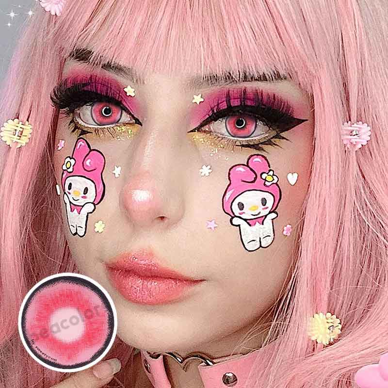 【New】Beacolors Platonic Pink Halloween Colored contact lenses -BEACOLORS
