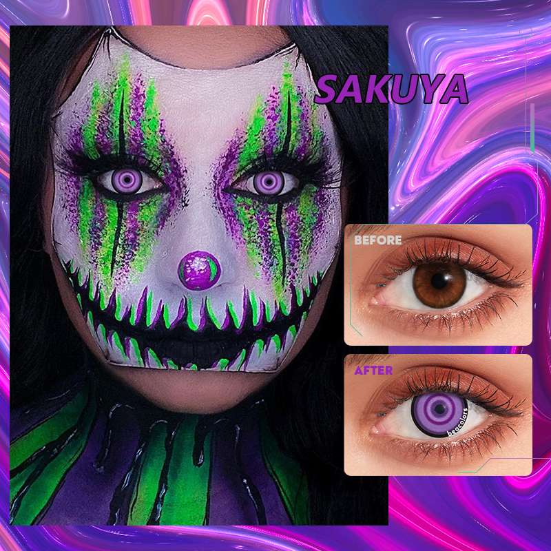 【U.S WAREHOUSE】Beacolors Purple Sakuya Halloween Colored contact lenses -BEACOLORS