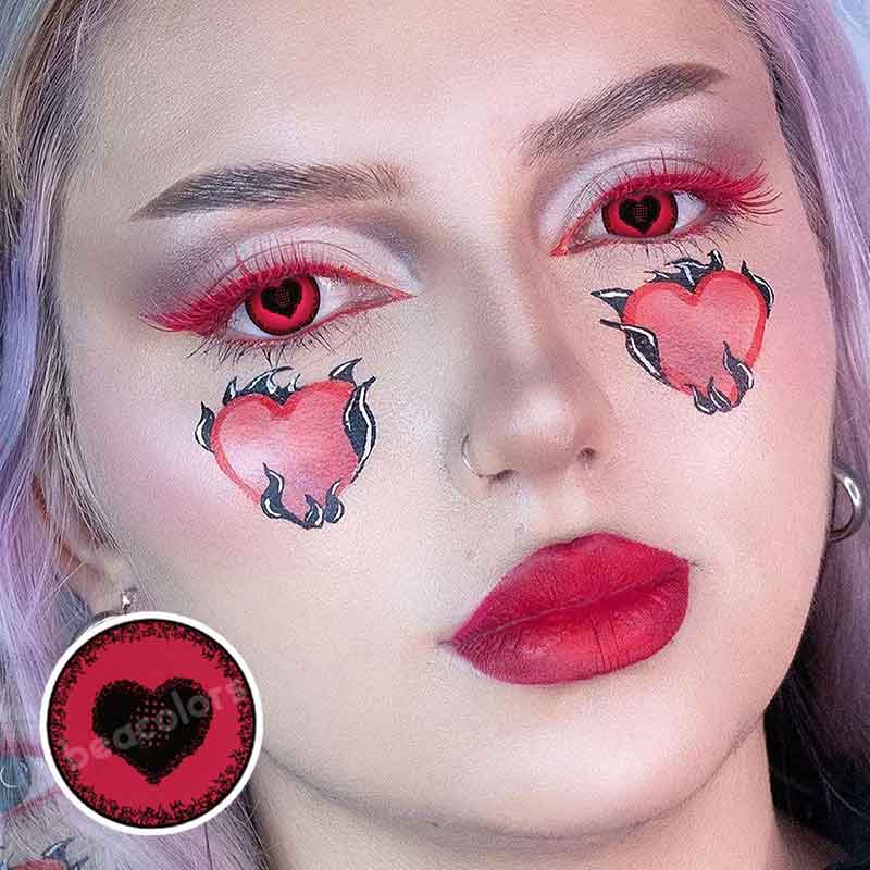 【U.S Warehouse】Beacolors Starry Sky Anime Yandere Pink Halloween Colored contact lenses -BEACOLORS