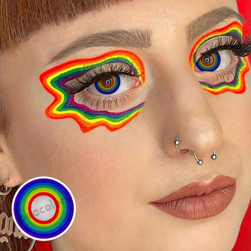 【U.S Warehouse】Beacolors Circle  Rainbow Halloween Colored contact lenses -BEACOLORS