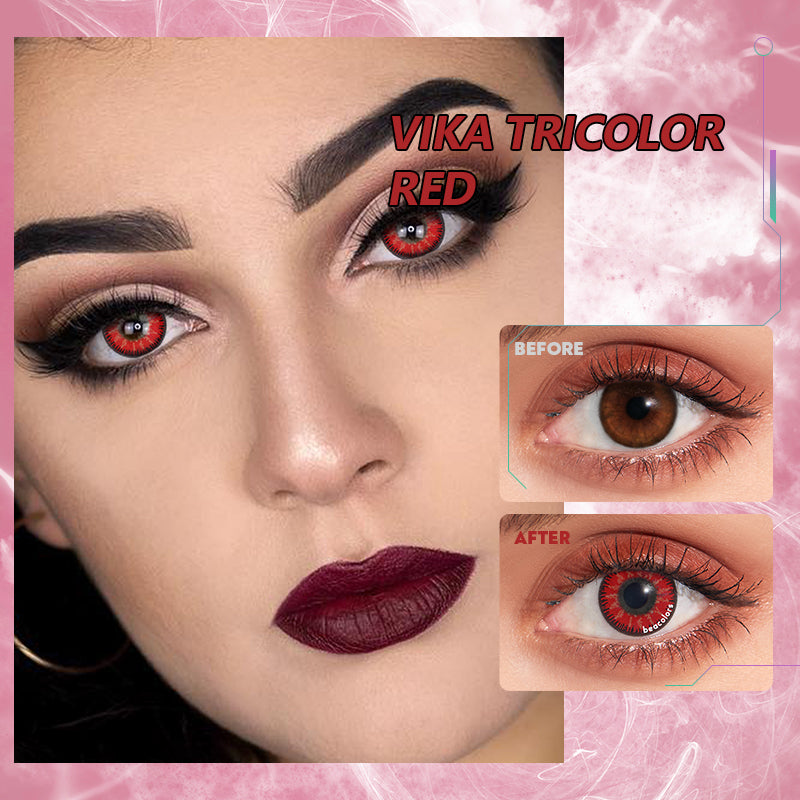 【U.S Warehouse】Beacolors Vika tricolor Red  Colored contact lenses -BEACOLORS