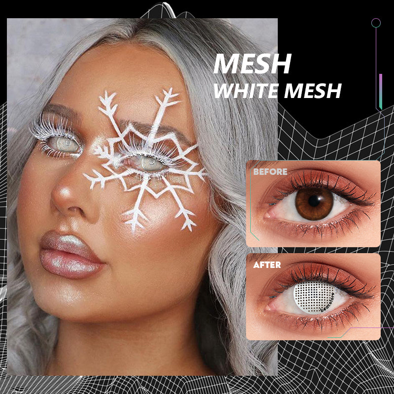 【U.S Warehouse】Beacolors White Mesh Halloween Colored contact lenses -BEACOLORS