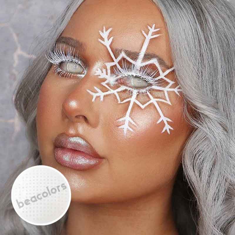 【U.S Warehouse】Beacolors White Mesh Halloween Colored contact lenses -BEACOLORS
