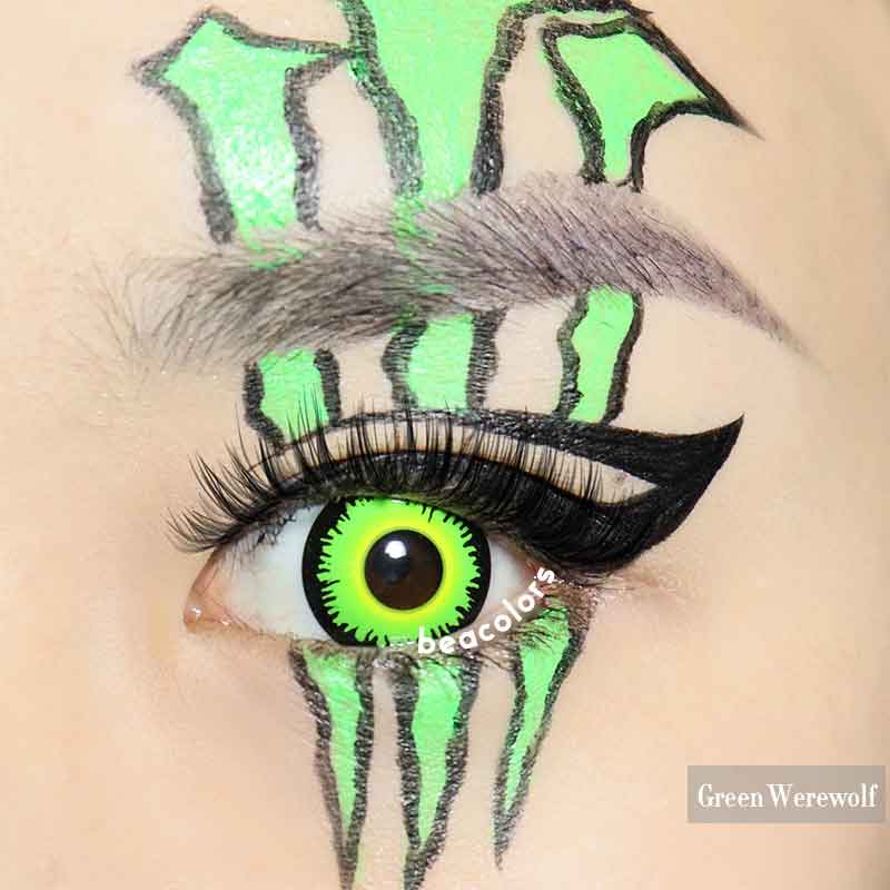 【U.S WAREHOUSE】Beacolors Green Werewolf Halloween Colored contact lenses -BEACOLORS