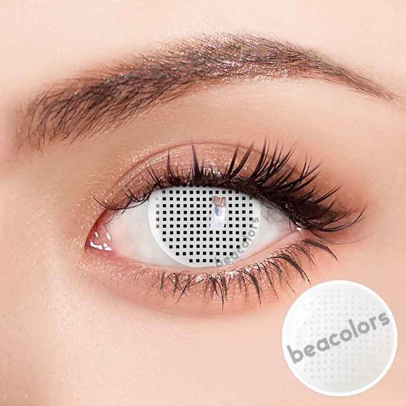 Beacolors White Mesh Halloween Colored contact lenses -BEACOLORS