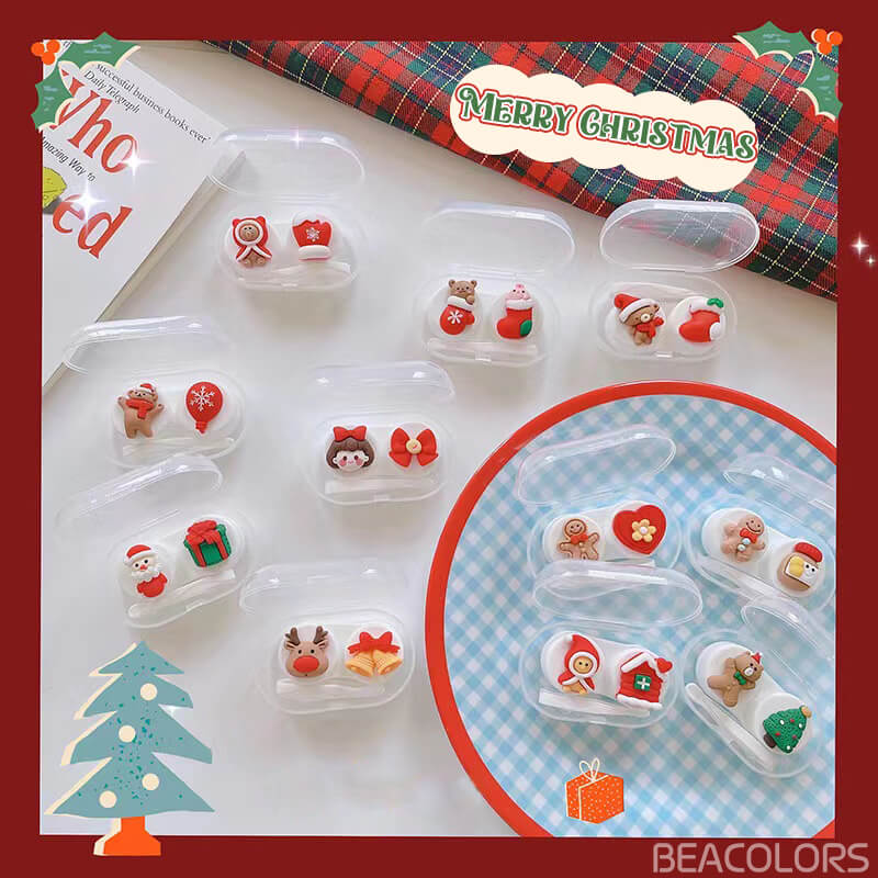 Christmas Multi-style Cartoon Pattern Contact Lens Case Colored contact lenses -BEACOLORS