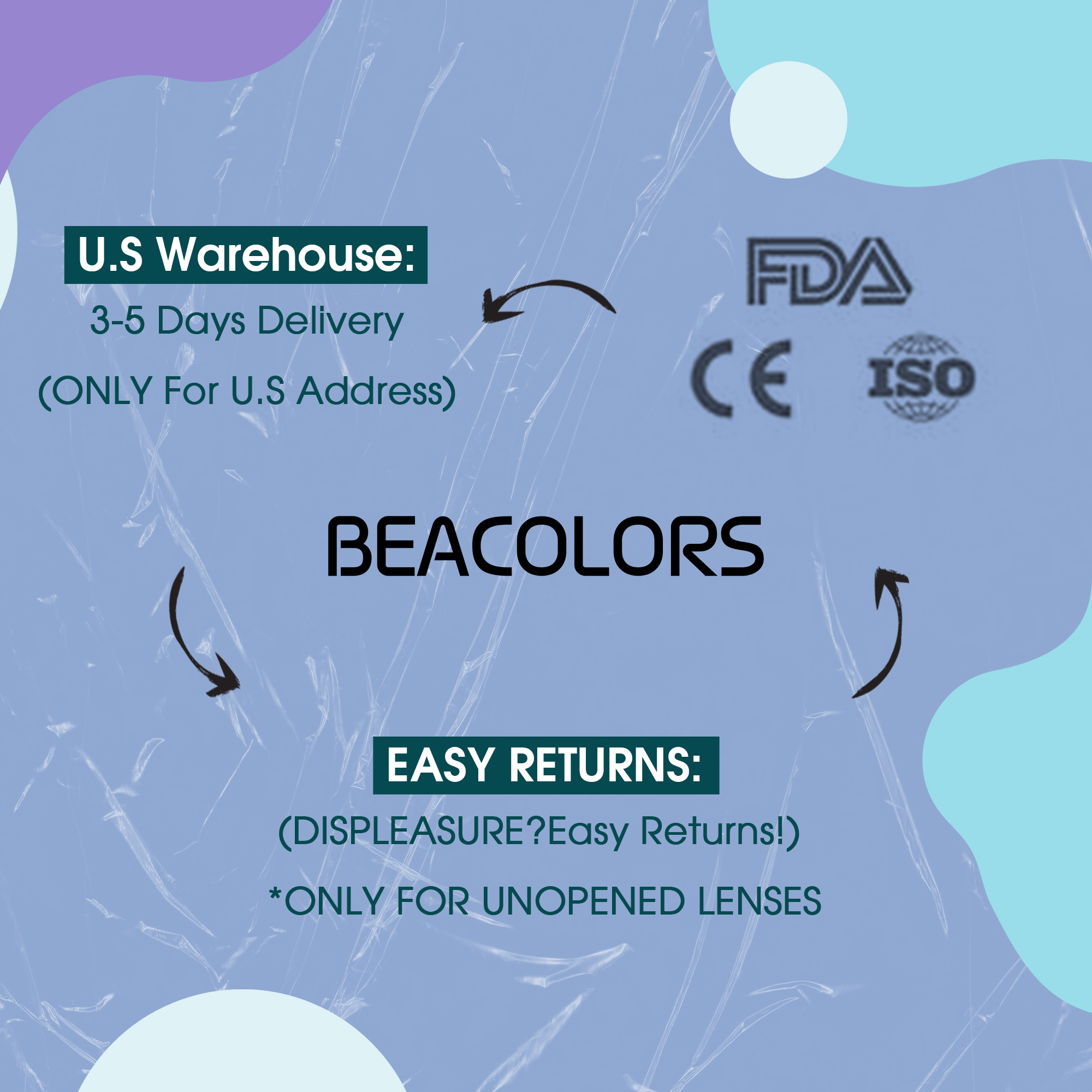 【U.S Warehouse】Beacolors Black Block Halloween Colored contact lenses -BEACOLORS