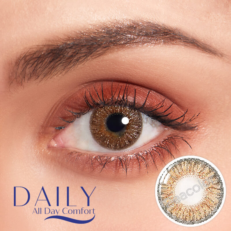 【Prescription】1-Day Gold brown Daily  Contact Lenses(5 Pairs)