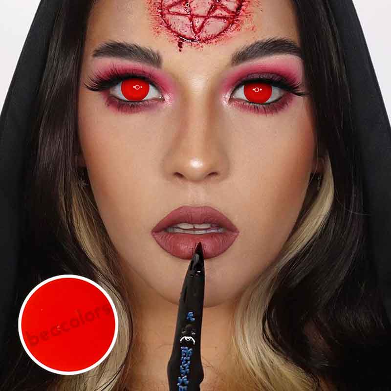 【NEW】Beacolors Squid Game Red Cosplay Colored contact lenses -BEACOLORS