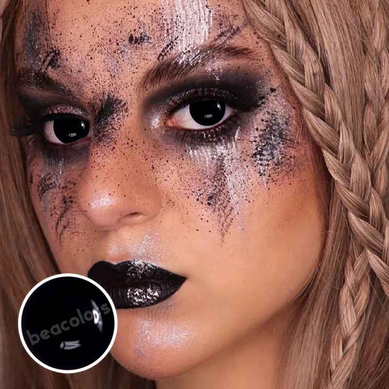 【U.S WAREHOUSE】Beacolors Mini Sclera Black out Halloween Colored contact lenses -BEACOLORS