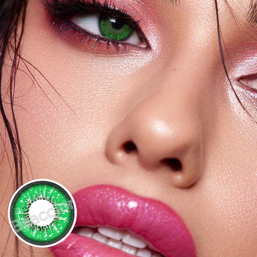 【U.S Warehouse】Love Words Green Colored Contact Lenses
