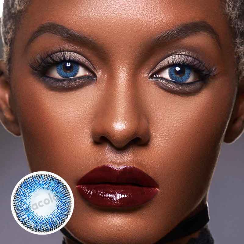 Three-Tone Brilliant Blue Colored Contact Lenses