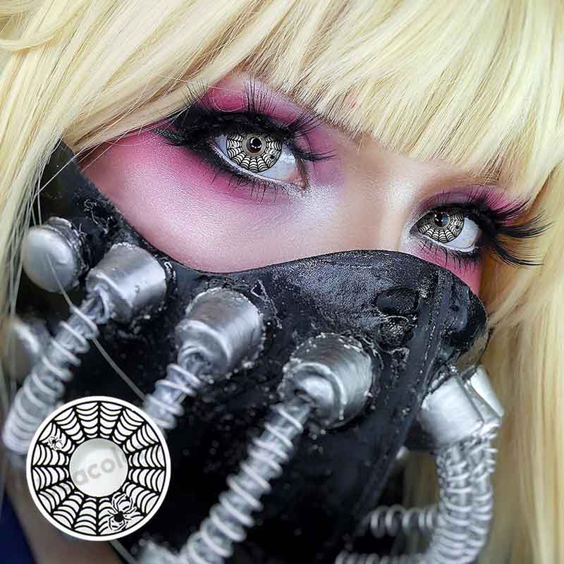 【NEW】Beacolors Spider Web White Halloween Colored contact lenses -BEACOLORS