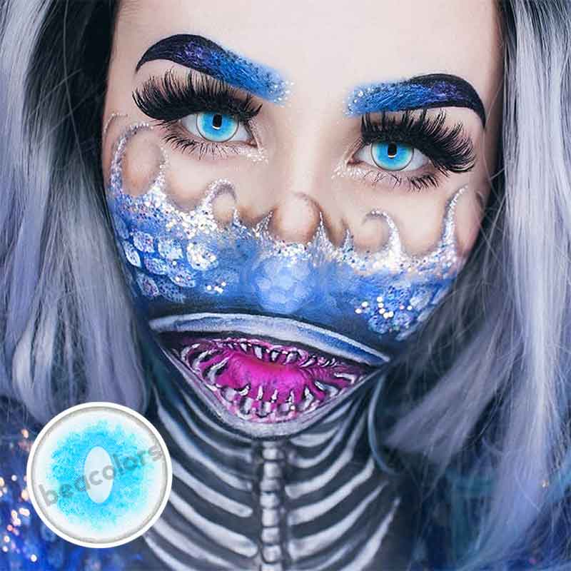 【U.S Warehouse】Beacolors Ragdoll Cat Blue Halloween Colored contact lenses -BEACOLORS