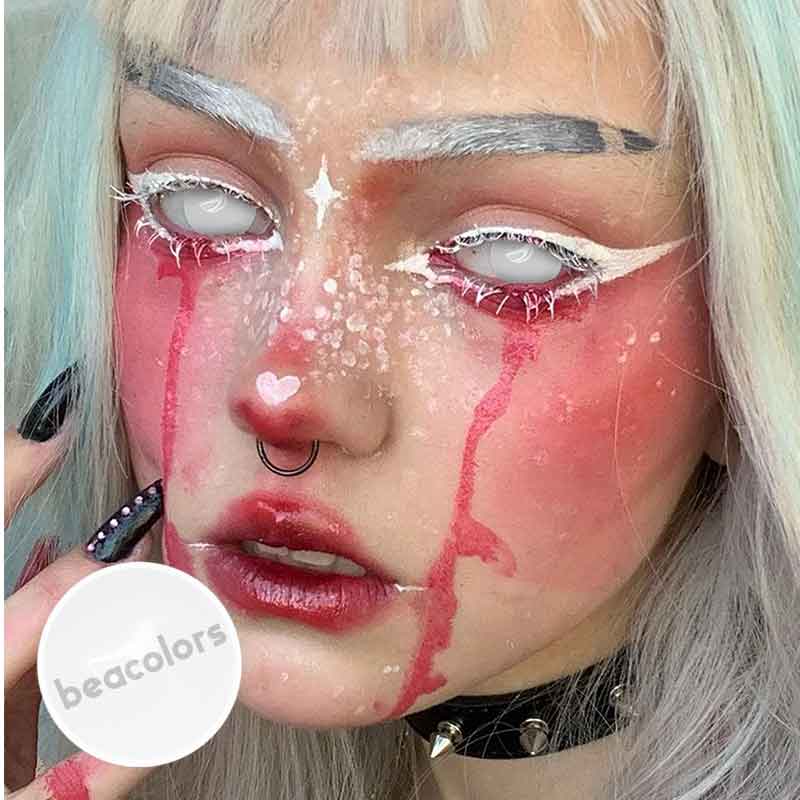 【U.S Warehouse】Beacolors Mini Sclera White Out Halloween Colored contact lenses -BEACOLORS