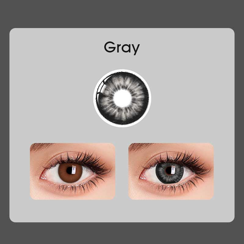 【U.S WAREHOUSE】Beacolors Hanawink Grey Colored contact lenses -BEACOLORS
