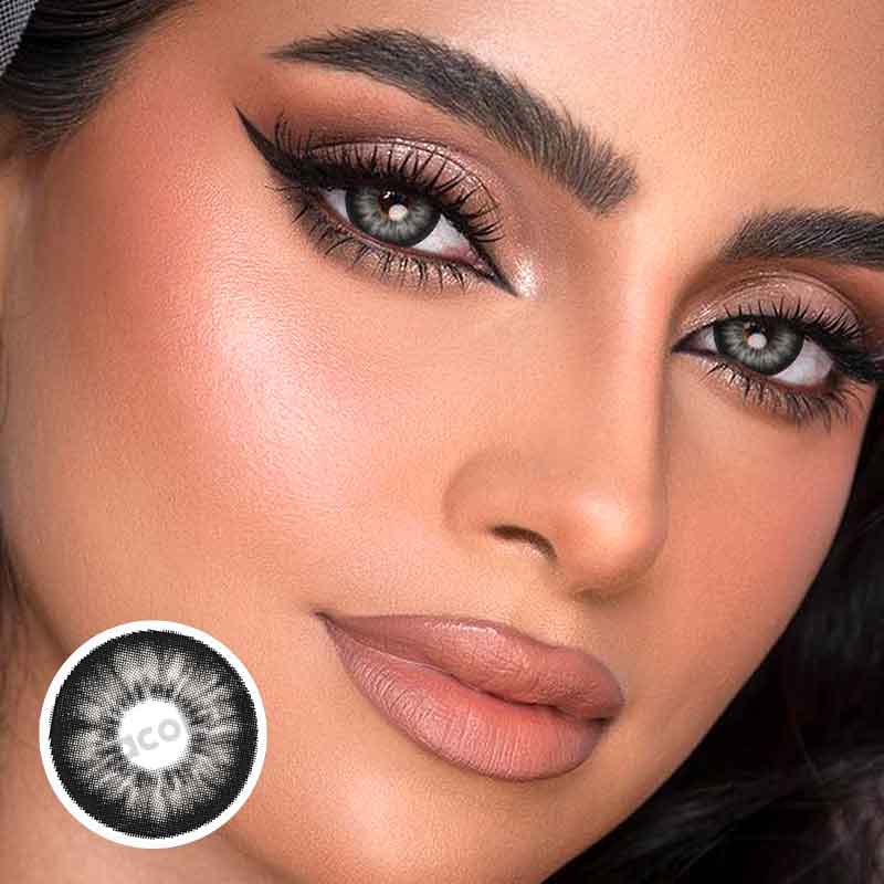 【U.S WAREHOUSE】Beacolors Hanawink Grey Colored contact lenses -BEACOLORS