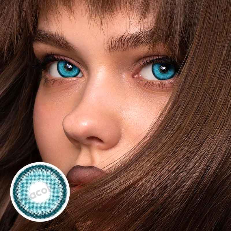 【Prescription】Beacolors Cyan Blue Colored contact lenses -BEACOLORS