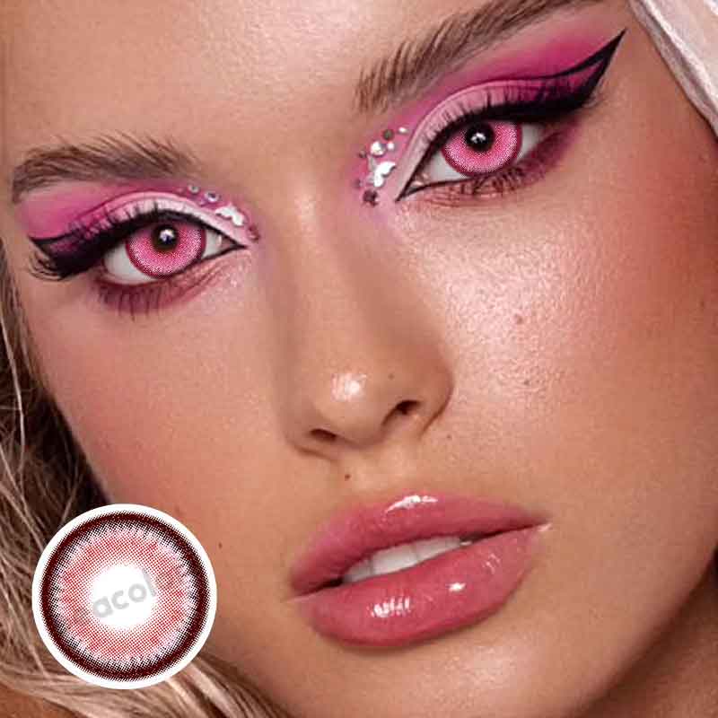 【U.S Warehouse】Beacolors Anime Pink Colored contact lenses -BEACOLORS