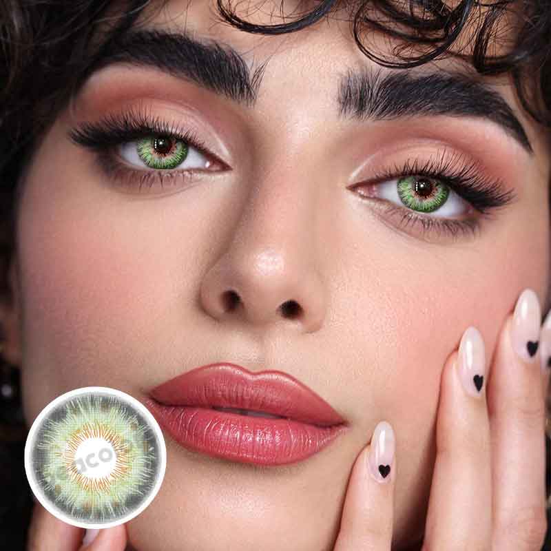 【New】Beacolors Rococo Marquise Green Colored contact lenses -BEACOLORS