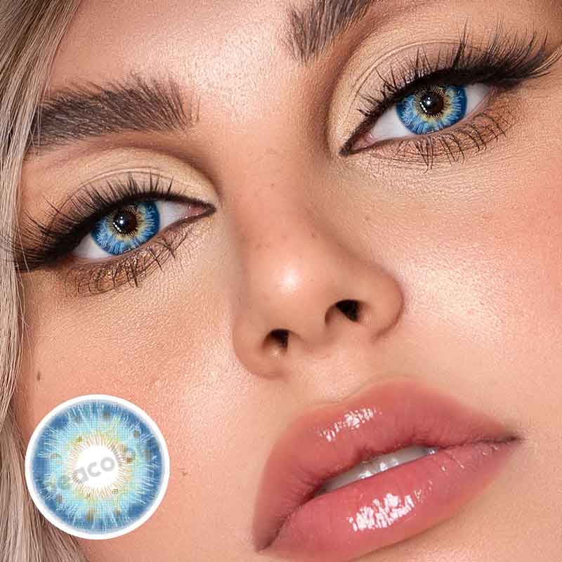 【New】Beacolors Rococo Royalty Blue Colored contact lenses -BEACOLORS