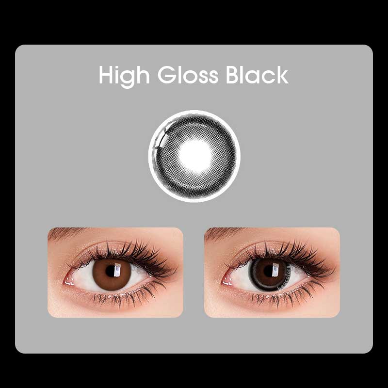 【New】【Prescription】Beacolors High Gloss Black Colored contact lenses -BEACOLORS