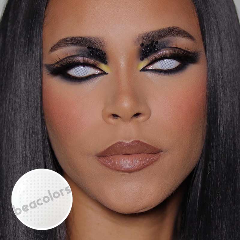 Beacolors White Mesh Halloween Colored contact lenses -BEACOLORS