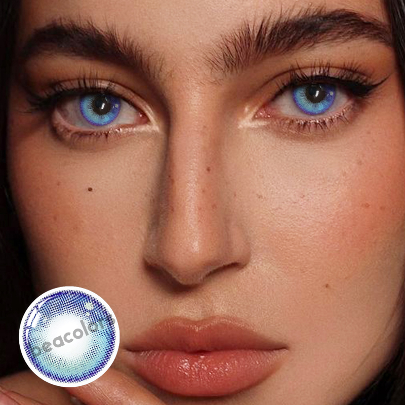 Beacolors Girl Tears Blue  Colored contact lenses -BEACOLORS
