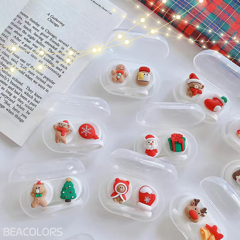 Christmas Multi-style Cartoon Pattern Contact Lens Case Colored contact lenses -BEACOLORS