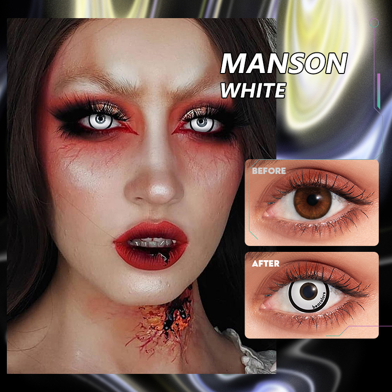 【U.S WAREHOUSE】Beacolors White Manson Halloween Colored contact lenses -BEACOLORS
