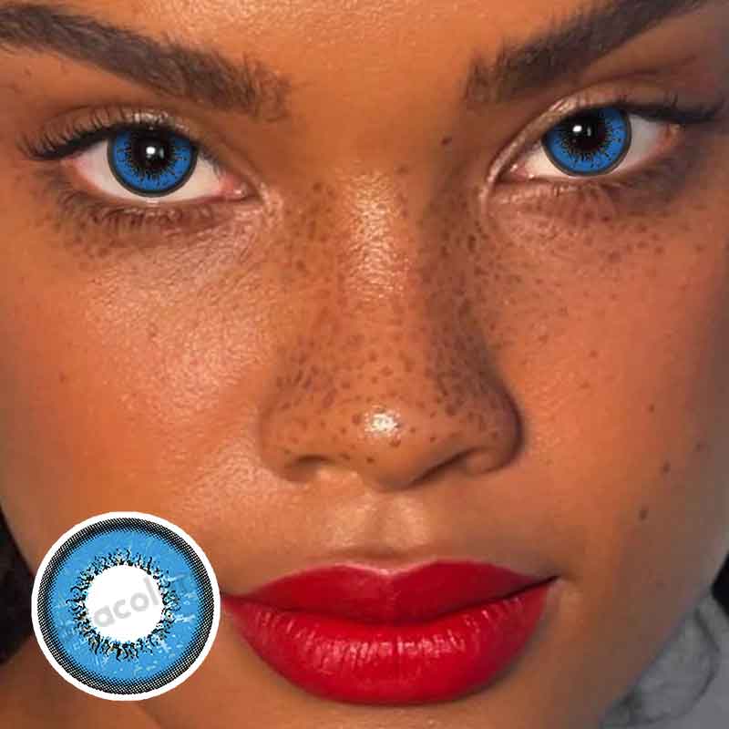 Beacolors Love Words Blue  Colored contact lenses -BEACOLORS