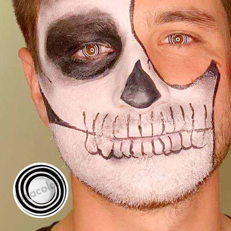 Beacolors Black&White Spiral  Halloween Colored contact lenses -BEACOLORS