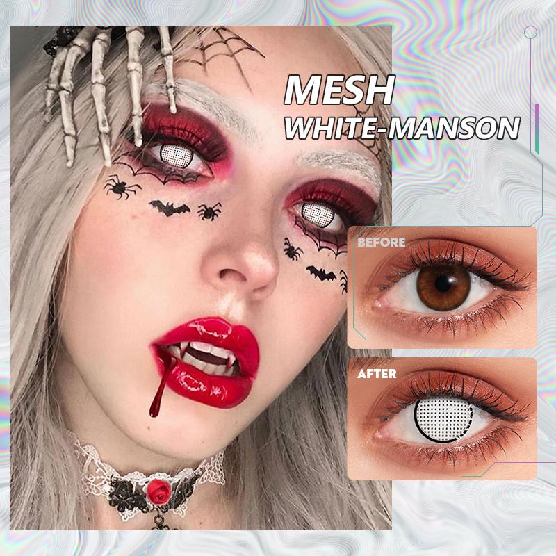 【U.S Warehouse】Beacolors White Manson Mesh Halloween Colored contact lenses -Shop Now!