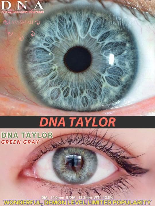 Beacolors DNA Taylor Green Gray  Colored contact lenses -BEACOLORS