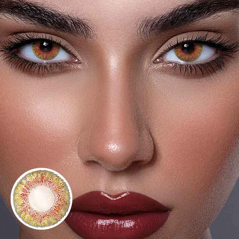 Three-Tone HONEY Brown Colored Contact Lenses