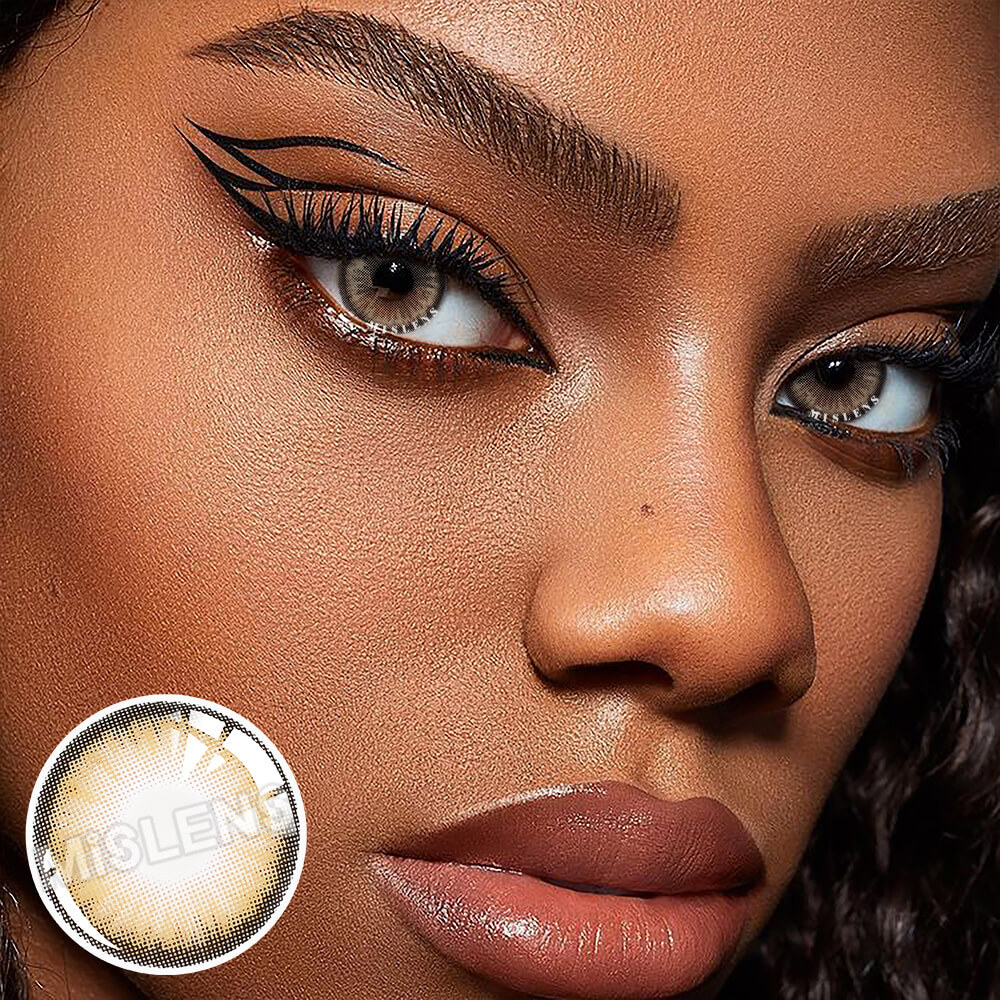 【Prescription】Mislens Mirage brown color contact Lenses for dark brown eyes
