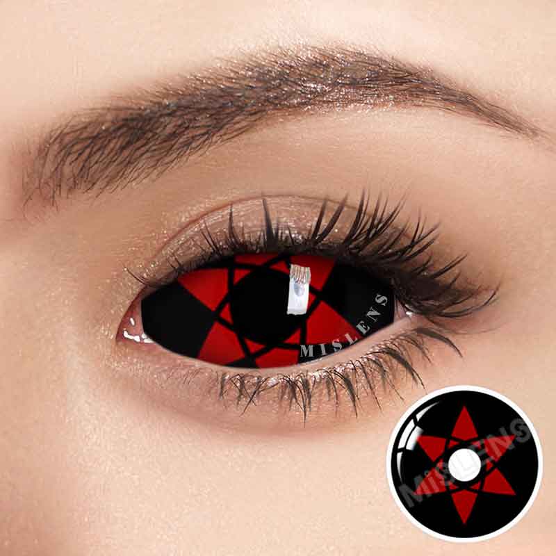 Mislens 22mm Red Star Full Sclera Crazy  color contact Lenses for dark brown eyes