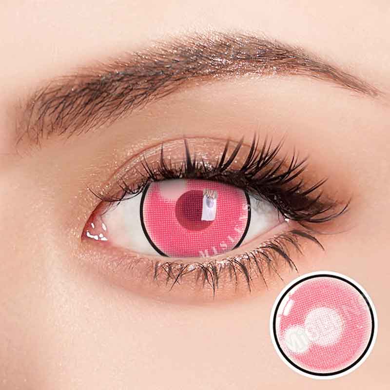 Mislens Cloud Rim Pink Crazy color contact Lenses for dark brown eyes