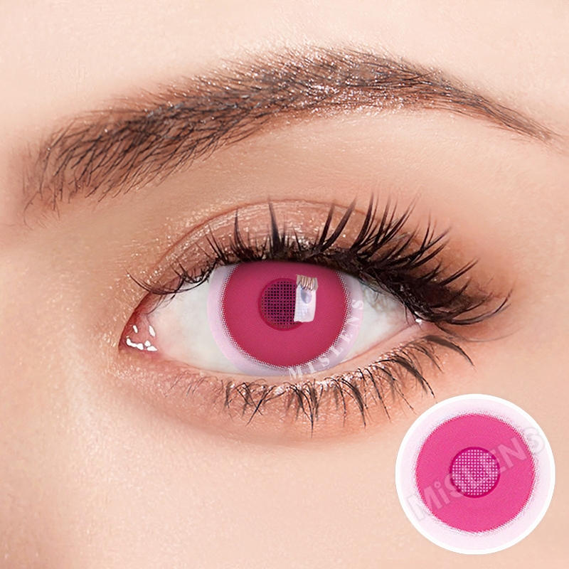 【U.S Warehouse】Mislens Rose Bloom Pink Cosplay color contact Lenses for dark brown eyes
