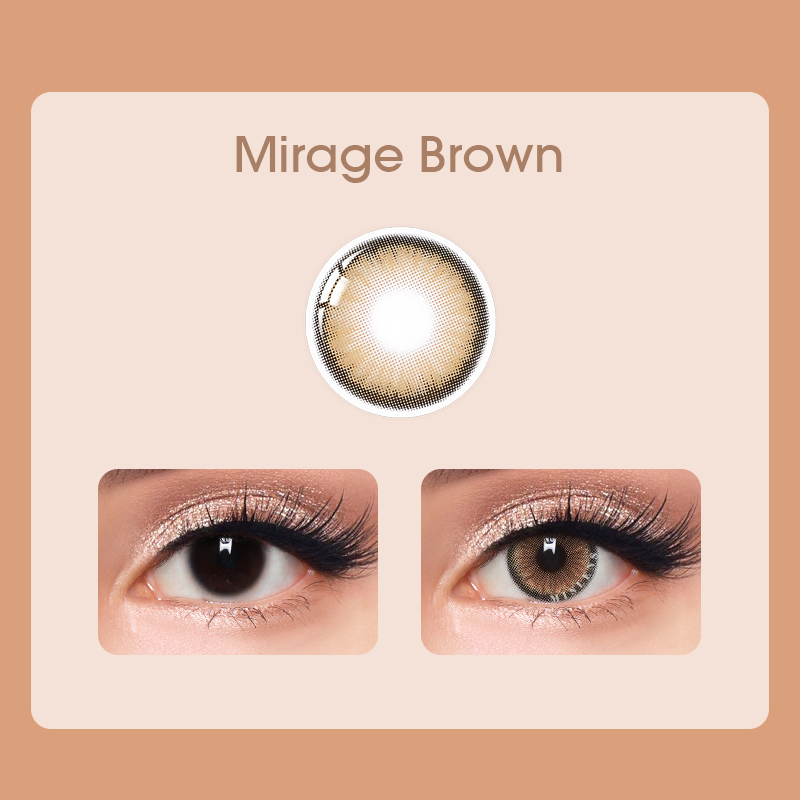 【Prescription】Mislens Mirage brown color contact Lenses for dark brown eyes