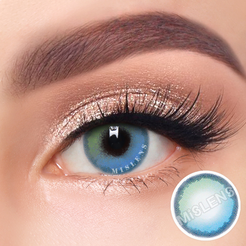 【Clearance】【Prescription】Mislens Little Earth Blue color contact Lenses for dark brown eyes