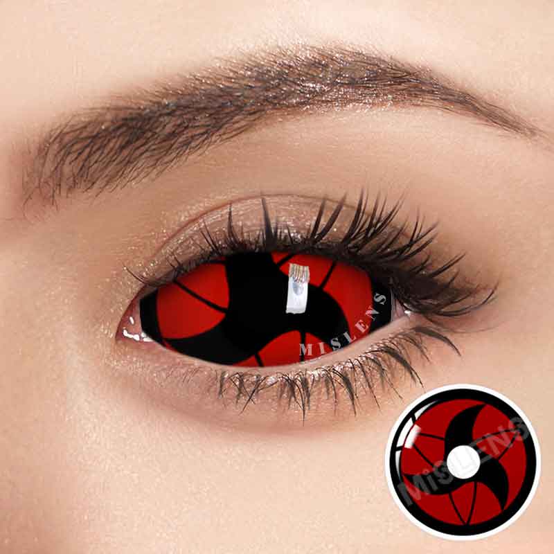 Mislens 22mm Red Cyclone Full Sclera Crazy  color contact Lenses for dark brown eyes