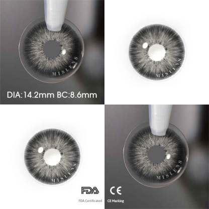 Mislens Pattaya Grey color contact Lenses for dark brown eyes