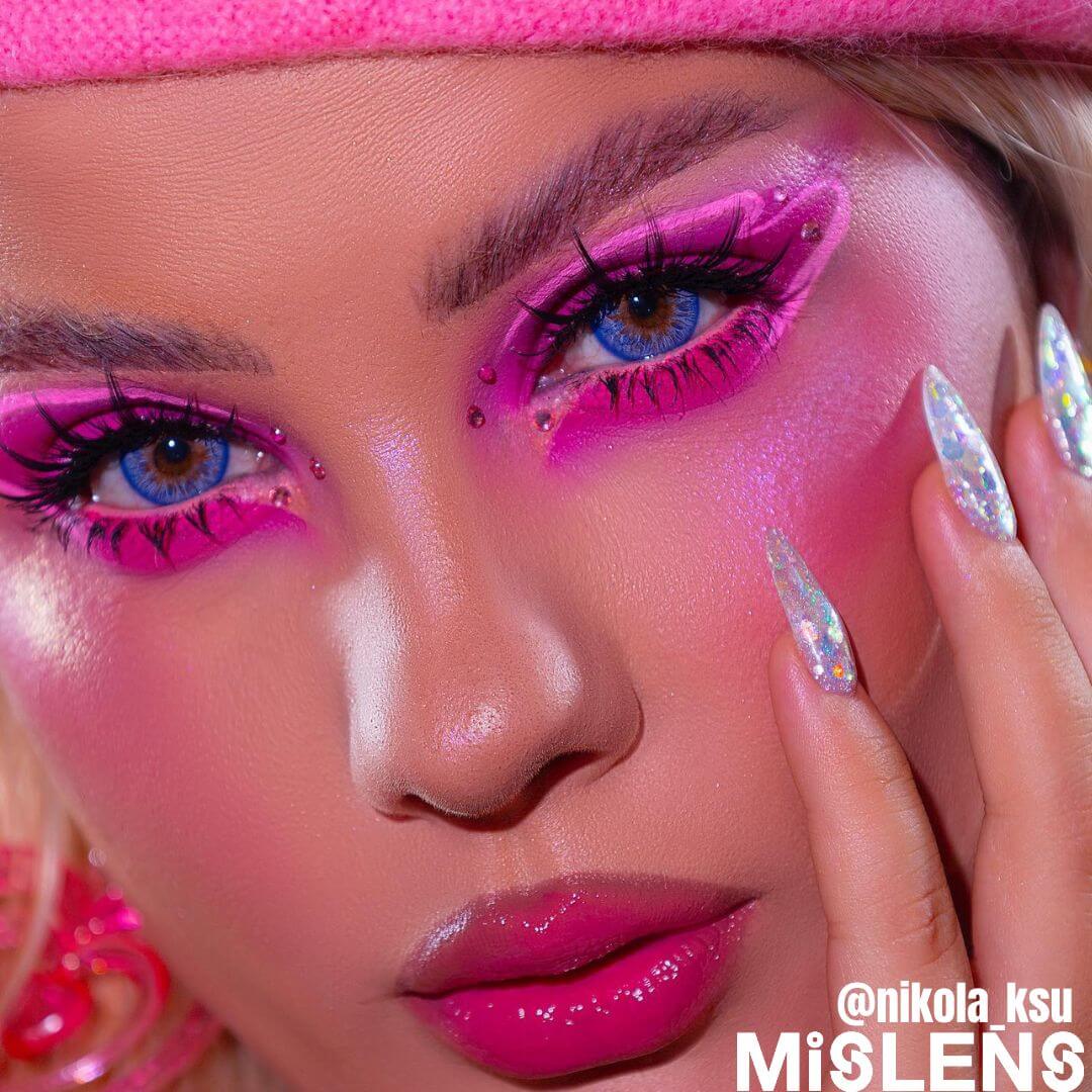 Mislens Wildness Peacock Blue color contact Lenses for dark brown eyes