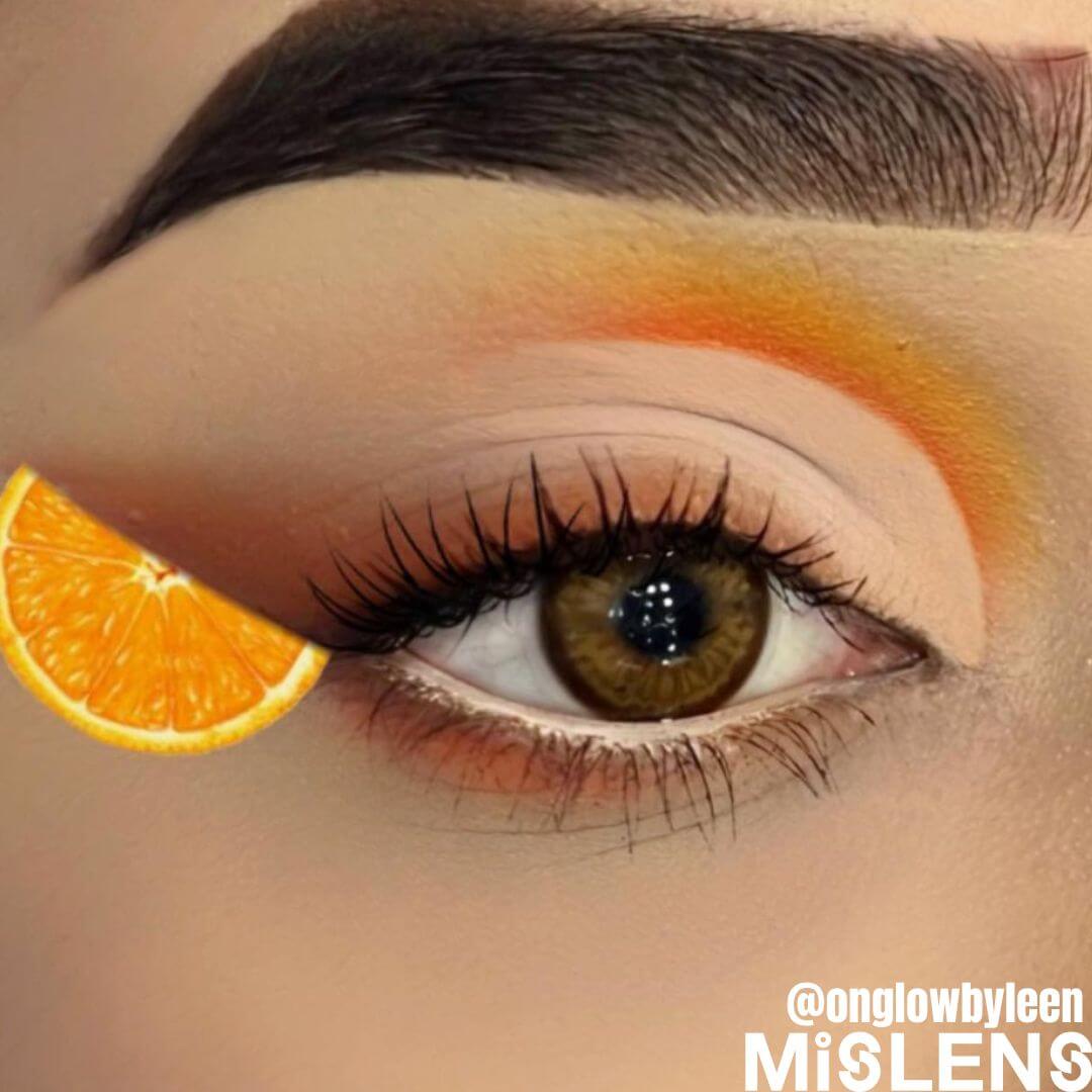 Mislens Fruit Juice Orange color contact Lenses for dark brown eyes